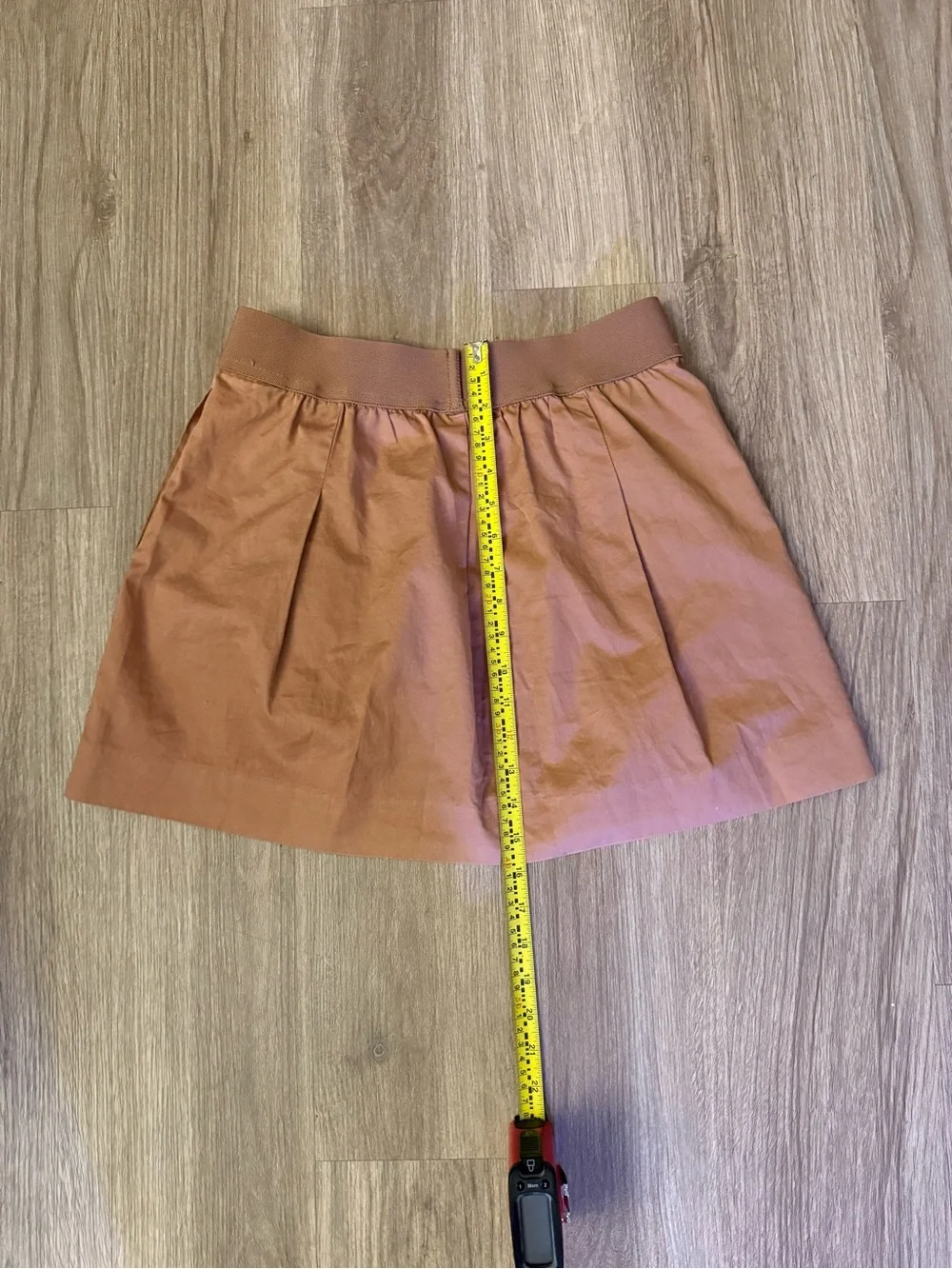 J crew mini shirt brown with pockets stretchy waist - size 2